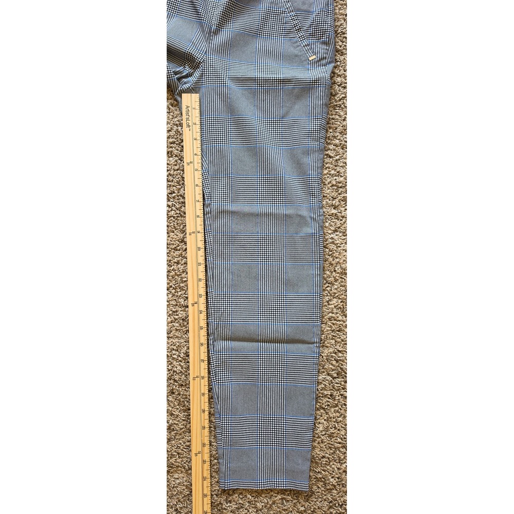 SOHO Apparel Ltd Grey Blue Glen Plaid Pull On Slim Leg Trousers Pants Womens M - Picture 8 of 9
